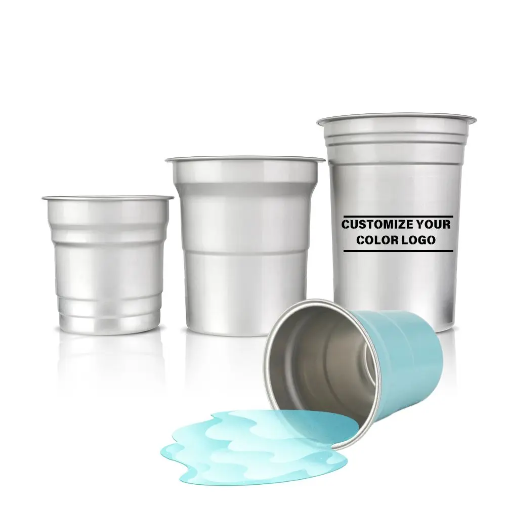 Aluminum Beer Mug Aluminum Coffee Cup Wholesale Custom Party 16oz Aluminum  Cups With Logo Eco-Friendly