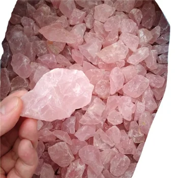 Natural Rose Pink Crystal Specimen Raw Rough Quartz Rose Crystal Tumbled Stones