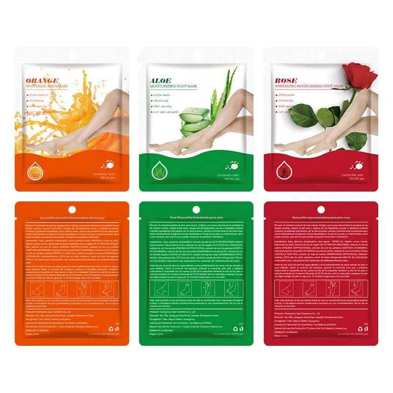 Натуральная Органическая Отбеливающая увлажняющая пилинг отшелушивающая маска для ног от частного бренда