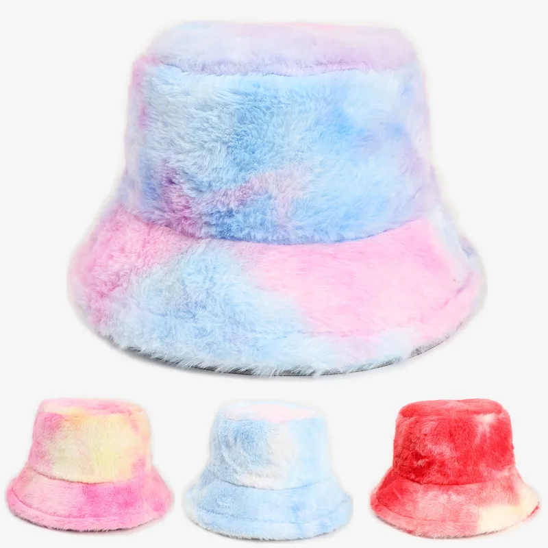 Imitation Fur Fisherman Hat, Faux Fur Bucket Hats Women