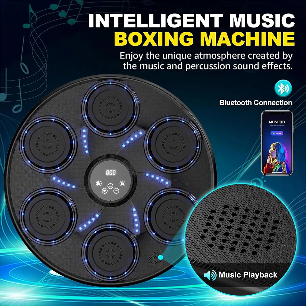 Tech Gadgets 2024 Smart Music Boxing Machine Electronic Home Fitness Target for Adults Sports Stress Relief