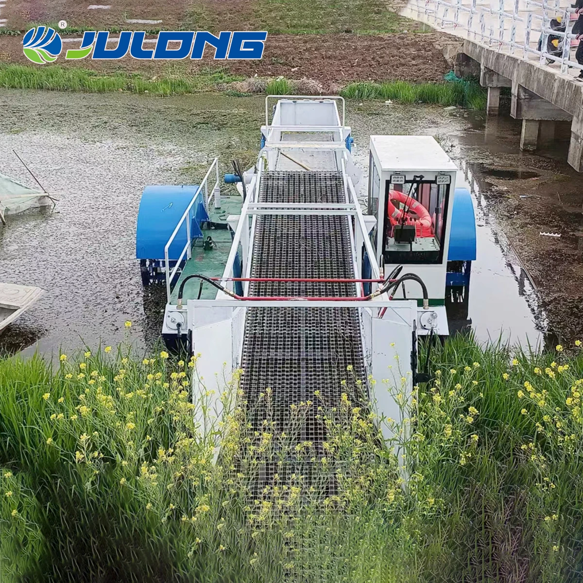 Automatic Aquatic Plant Harvester Machine Water Hyacinth Remover Equipment for River Cleaning