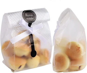 Custom Design Transparent Cellophane Candy Cookie Sandwich Baking Storage Bakery Bread Bags Reusable Plastic