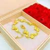 Women's No. 6 Thick Gold Flower Bracelet
