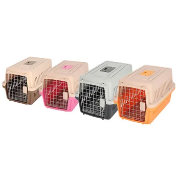 Teddy Air Transport Pet Air Carrier Box Portable Small/Medium Dog Cat Travel Cage Button Closure Plastic Backpack Design