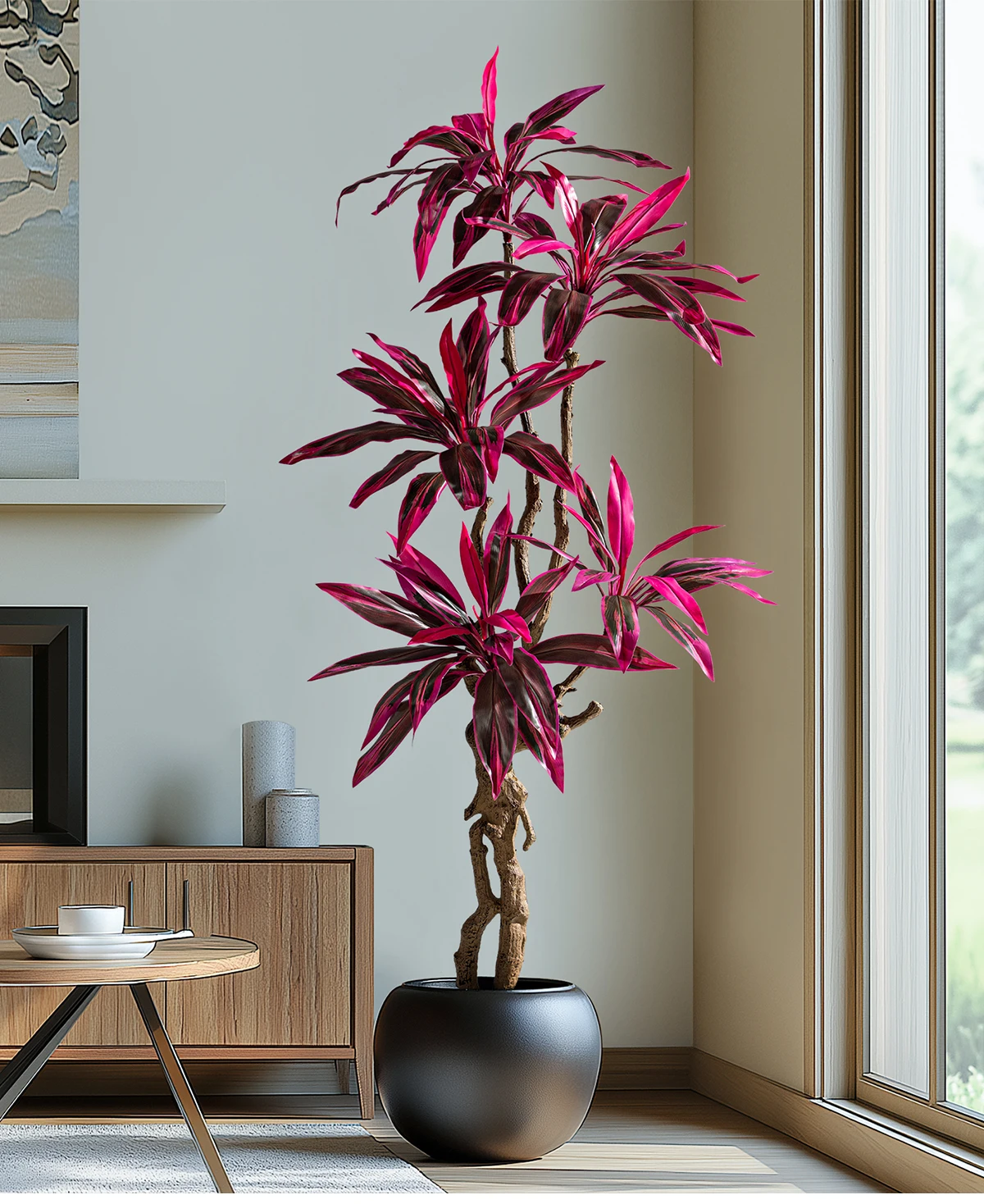 Natural Style Large Artificial Brazilian Ironwood Green Tree Plastic Decorative Greenery Olive Bonsai Pot Decorative Outdoor manufacture