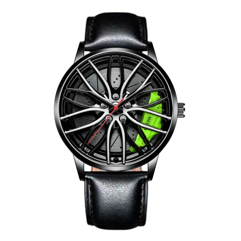 Retail Drop Shipping Custom logo Dial Unique Design Sports Fashion Waterproof Male Relogio Outdoor Car Rim Watch