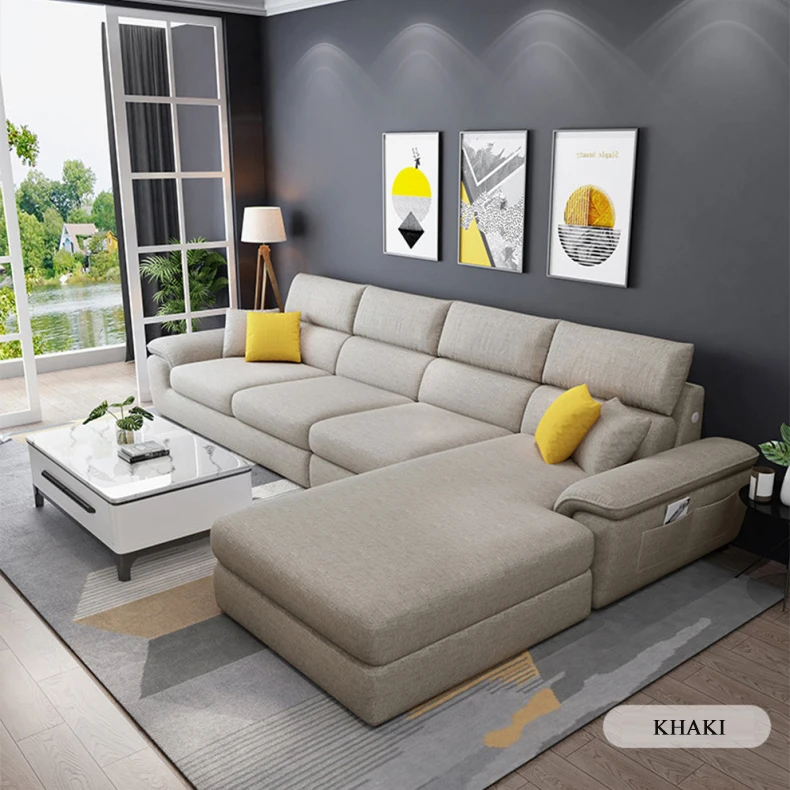 Living Room Nordic Modern Style Furniture Sets Design Fabric Corner ...