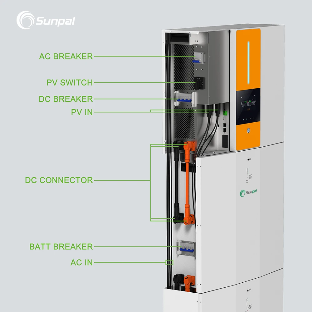 Sunpal All in One Solar Hybrid Inverter  5.5Kva Energy Storage System With 51.2V Inbuilt Batteries