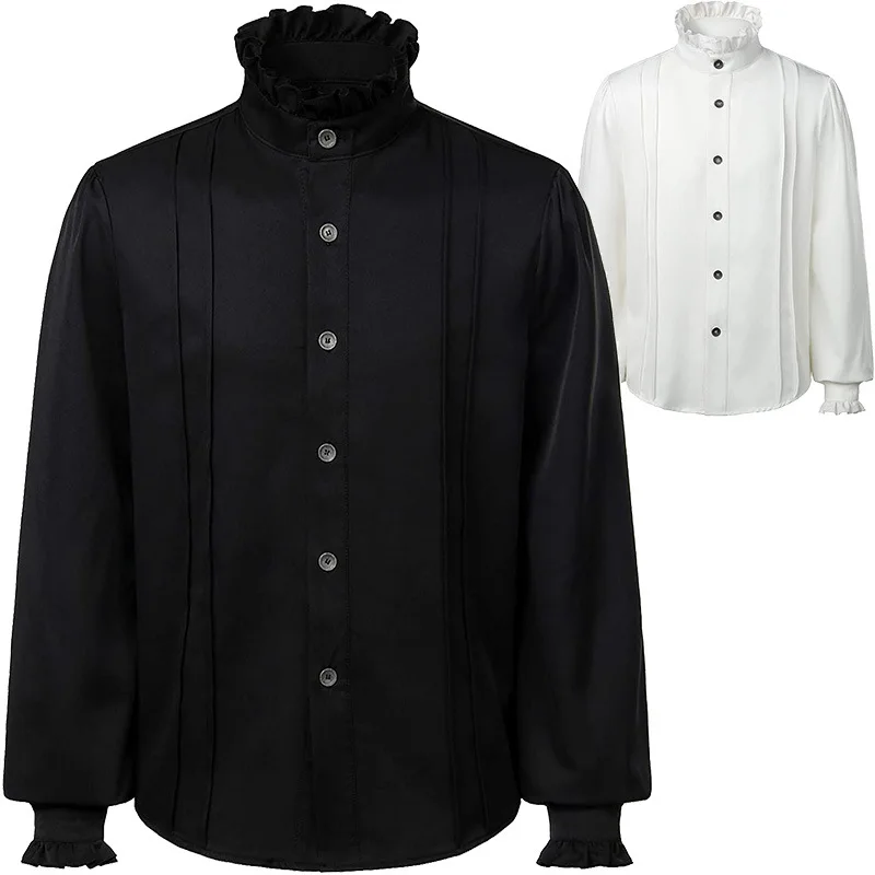 Ecoparty Mens pirata vampiro camisa Renascença vitoriana medieval