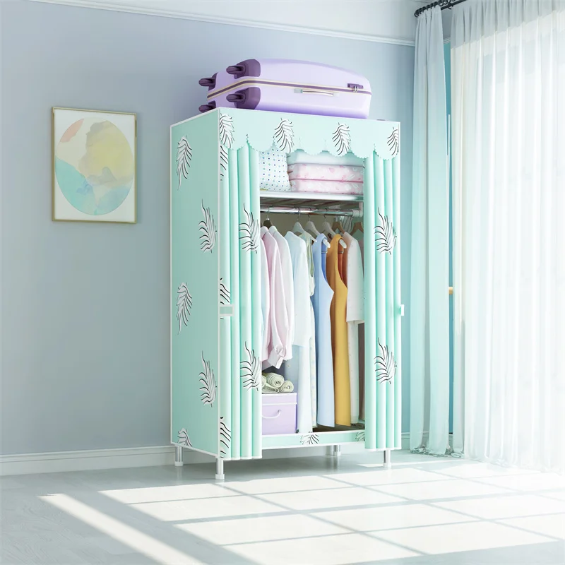 Раздвижная дверь портативный шкаф тканевый чехол складной для одежды стальная