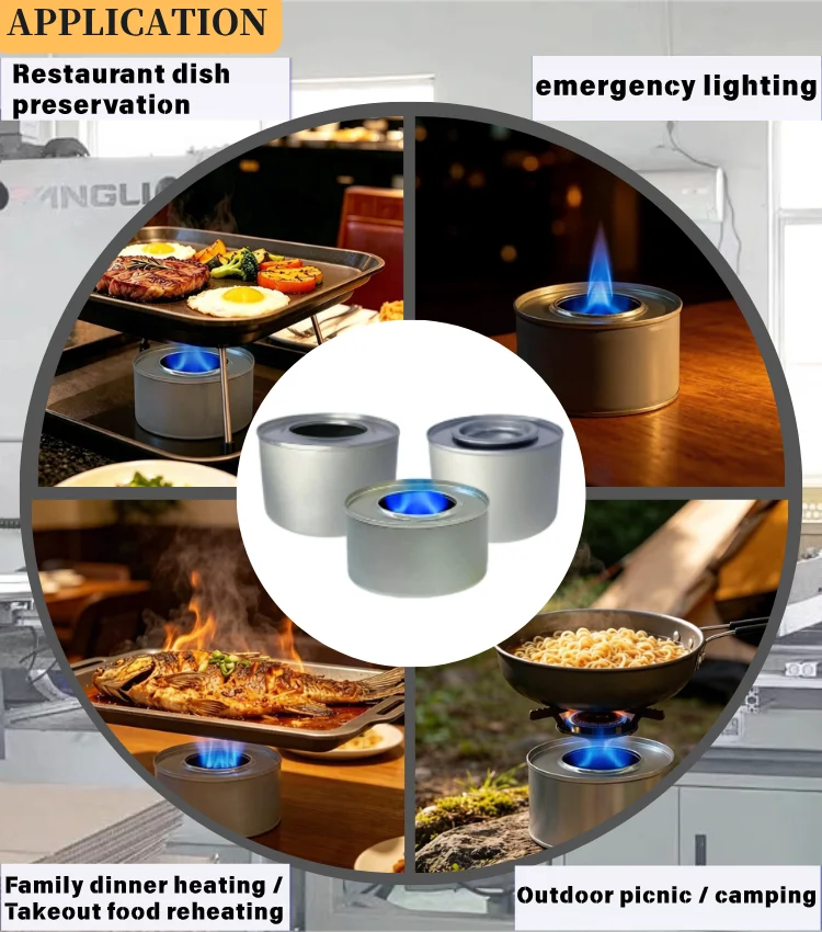 Airtight Empty Tinplate Cans Custom Logo Gel Alcohol Fuel Tins for Chafing Dish Food Warming OEM Wholesale