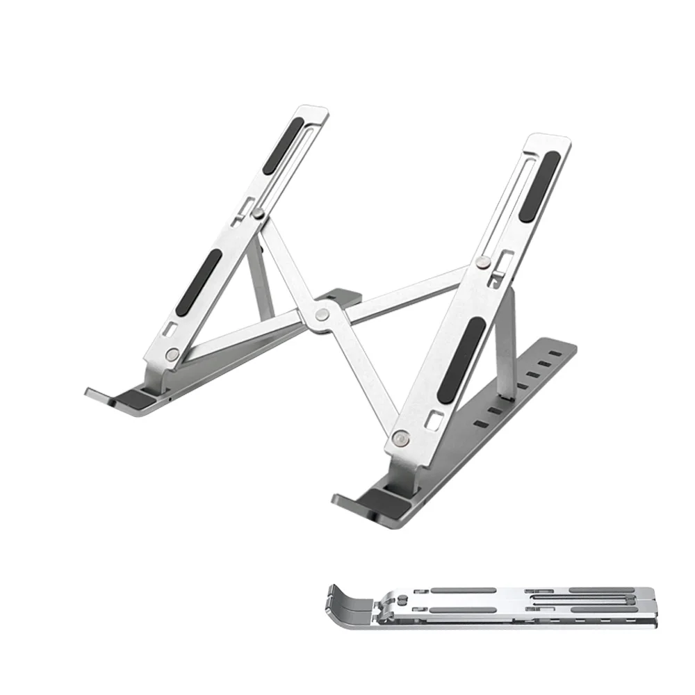Imported Adjustable Aluminum Laptop Stand – Foldable 7-Level Ergonomic Notebook Stand