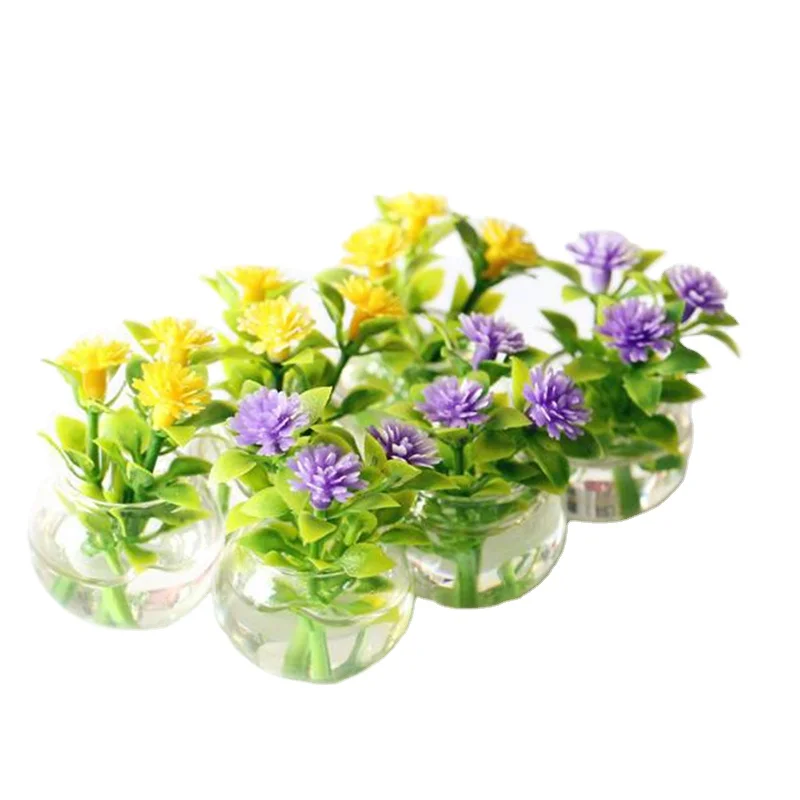 Mini Pot de fleurs 3D en Pot, bricolage, décoration de bureau, maison de poupée, jouets féerique, fournitures artisanales artificielles