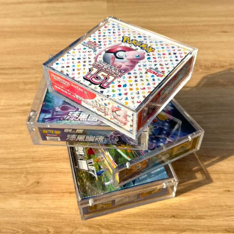 TCG Custom Pokemon Japanese Acrylic Booster Box for S12a Display Case With  Lid Acrylic UV Resistant Box for Pokemon Card Box