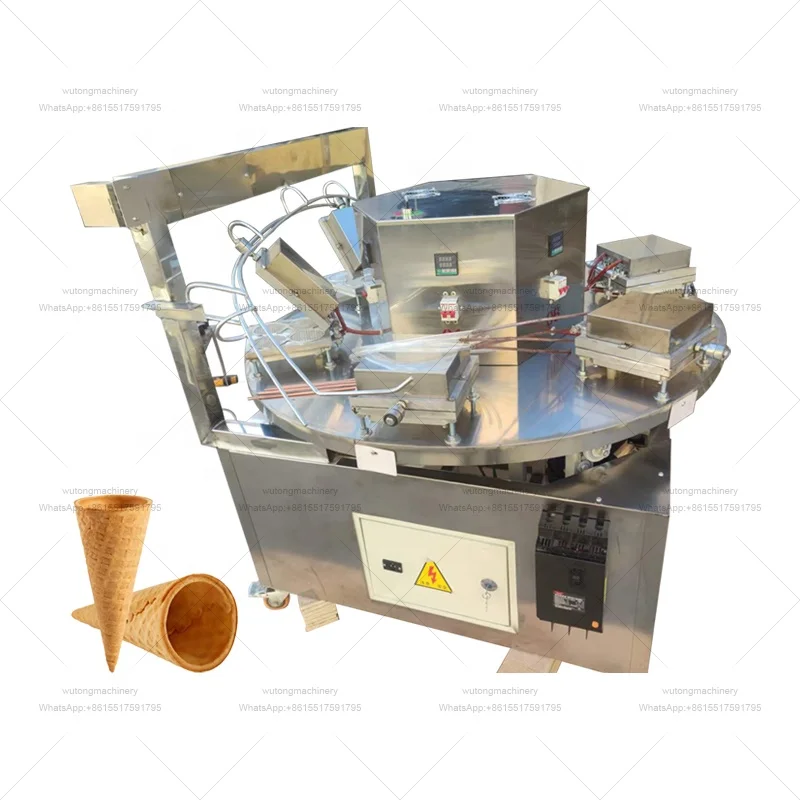 Automatic Ice Cream Waffle Cone Maker Making Machine Sugar Wafer Ice Cream Cones Baking Forming Machines