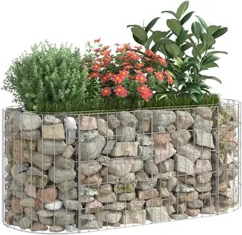 Custom 6mm Steel Gabion Fence Wall Hot Dipped Galvanized Welded Gabion Mesh Box 6 Feet Height Metal Frame 3D Modelling