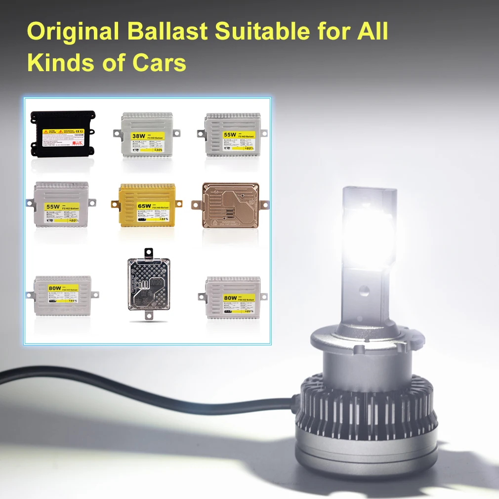 D Series Car Led Headlights Bulb Canbus D1S D1R D2S D2R D3S D3R D4S D4R D8S  Connect to Ballast Automotive Led Lights