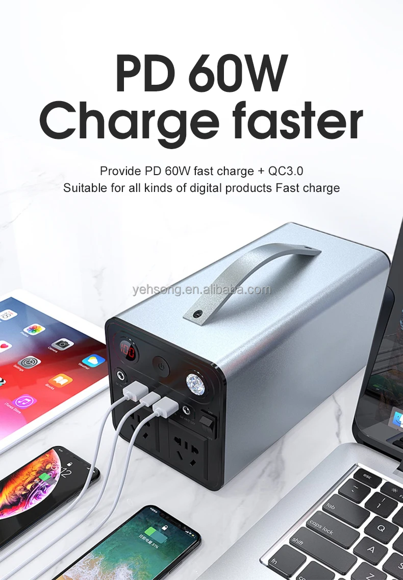 5000w Portable Power Bank Power Station 310wh Capacity 90000mah
