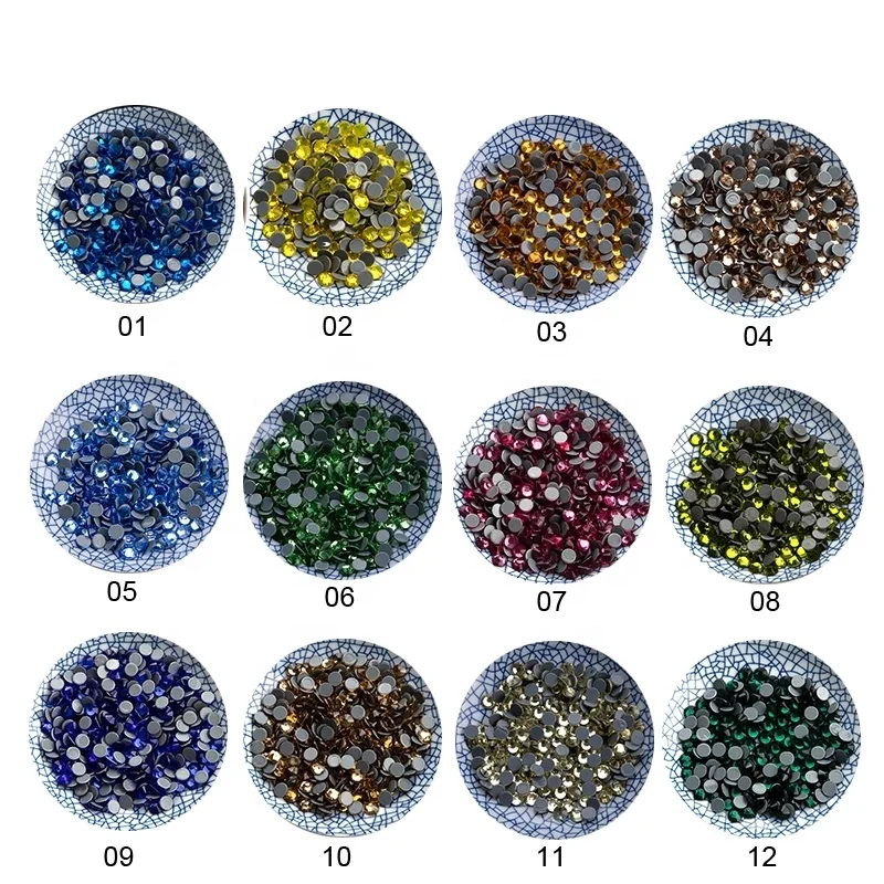 Hot Fix Strass Machine Cut Hot Fix Rhinestones Factory Wholesale Over 75 Colors Flat Back Intensive Glue Hotfix Stone for Dress