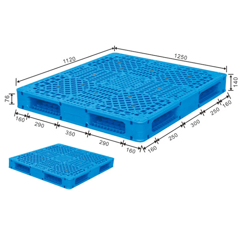 1500x1300x150 mm murah berkualitas tinggi empat arah baja masuk diperkuat hdpe ukuran standar stackable double faced plastik palet