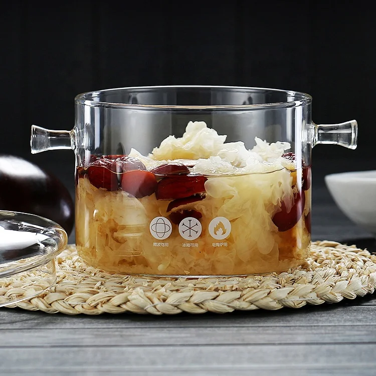 Heat Resistant Glass Cooking Pot with Lids Cookware Sets
