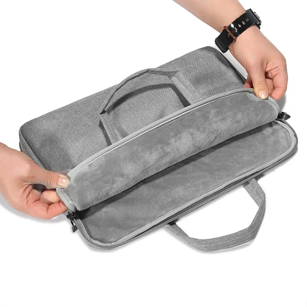 Handheld Business Laptop Carrying Bag 13-15.6 Inch Simple Large Travel Bags Waterproof Zipper Microfiber Inner Office Bag