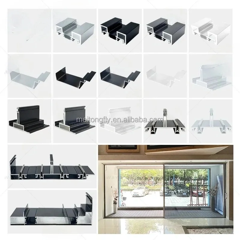 Custom Cutting Aluminum Alloy Extrusion 6060 T5 200 Thermal Break Profiles for Hidden Doors