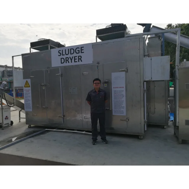 Modular Customization MCU PLC Controlled Continuous Sewage Project Air Source Heat Pump Dryer for Civil Sludge 2