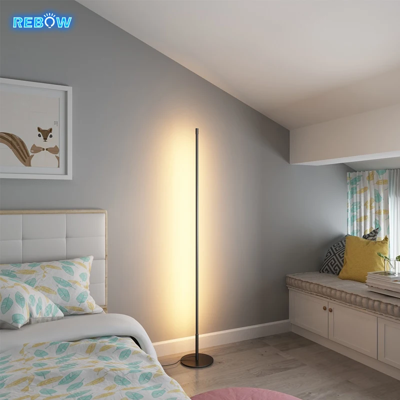 Rebow Stock Luxury Home Party Hotel белый RGB штатив круглый скандинавский стоячий комната APP дистанционный светодиодный Угловой напольный светильник