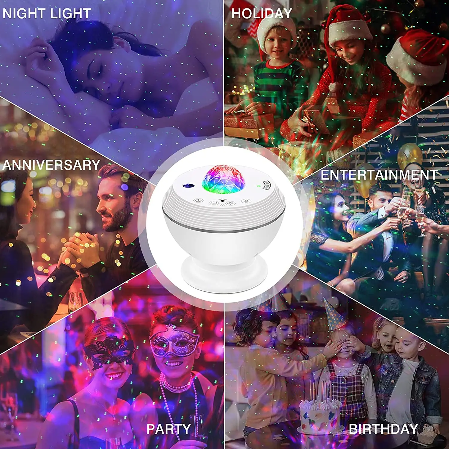 Starry Night Light Projector with BT Speaker - 20000hrs