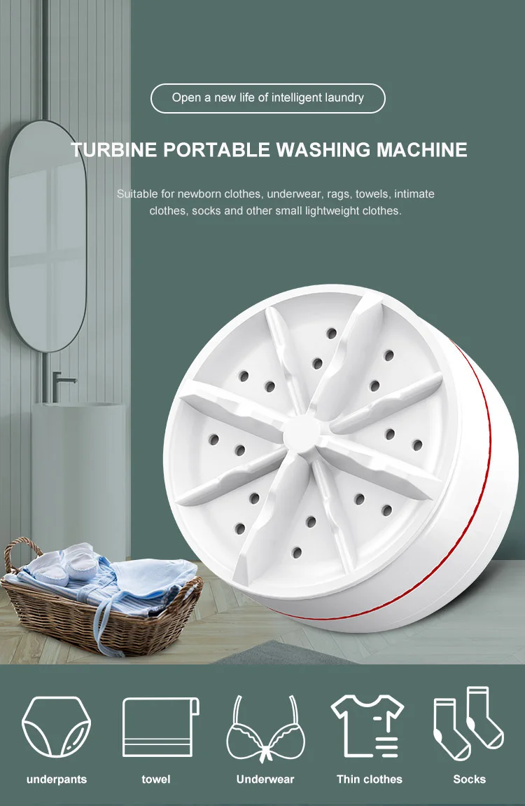 Small Smart Ultrasonic Turbine,Wash Mini Washing Machine For Beauty