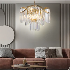 Modern Hanging Design Teardrop Hotel Engineering Entrance Chandelier Crystals