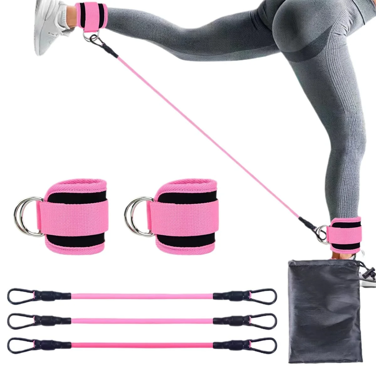 Fitness Gym Accessories Ankle Strap with 2 Buckles Model for Leg Glute product detail 1