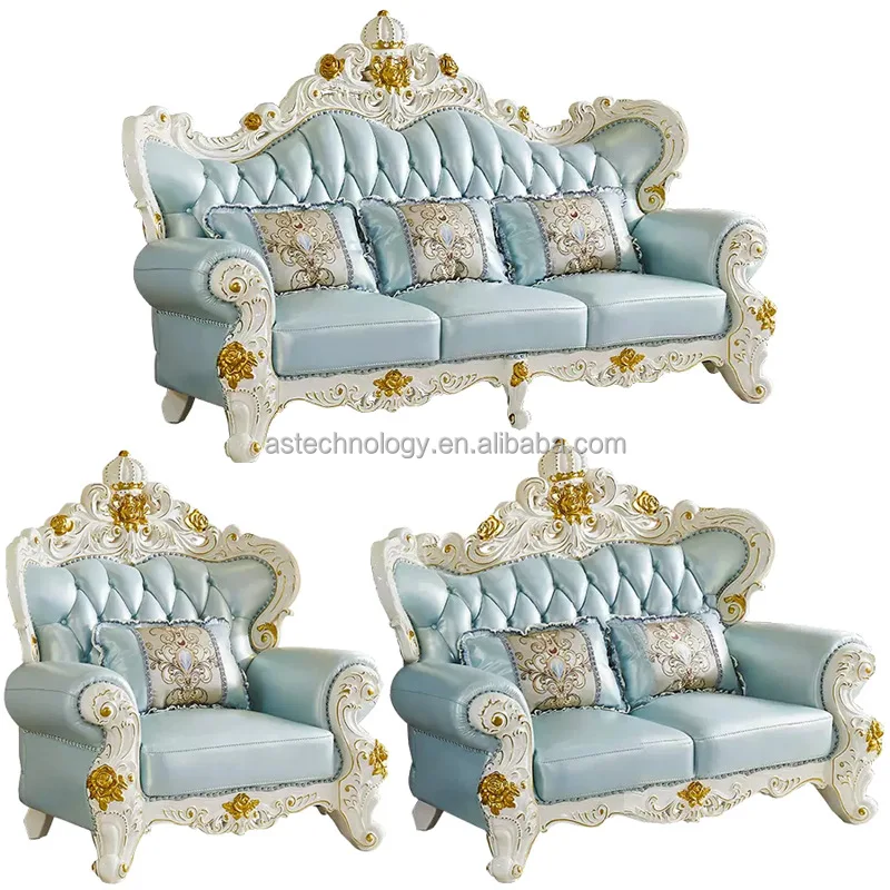 European Luxury Classic Living Room Furniture 1 2 3 4 Seat Sofa Set ...