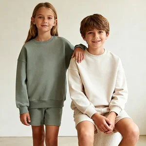 Customization Embroidery Easy Care Moisture-Wicking Soft Warm Neutral Minimalist Sustainable Sweatshirt Sweat Shorts Pullover