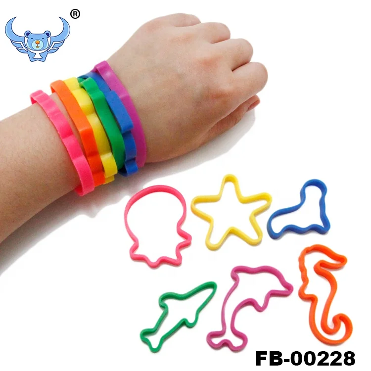 Wholesale Party Favors Fun Silly Assorted Zoo Animal Shaped Bracelet Hair  Silicone Rubber Bands