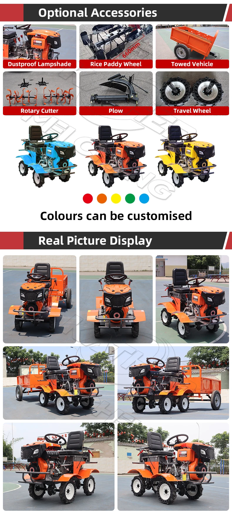 product kather agricultural machinery diesel engine ride on cultivator microtrator 9hp 13hp 15hp mini motoculteur 4wd ride on tiller-4