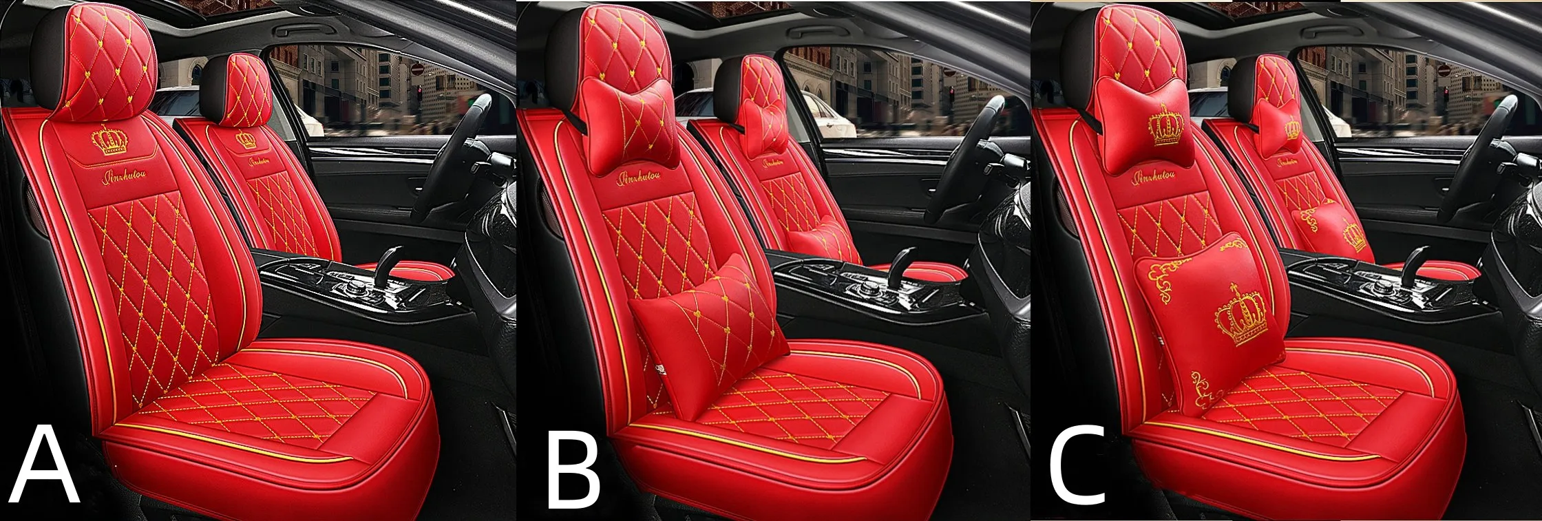 Wholesale Red Women Luxury Waterproof Cover For Car Seat Leather Full
