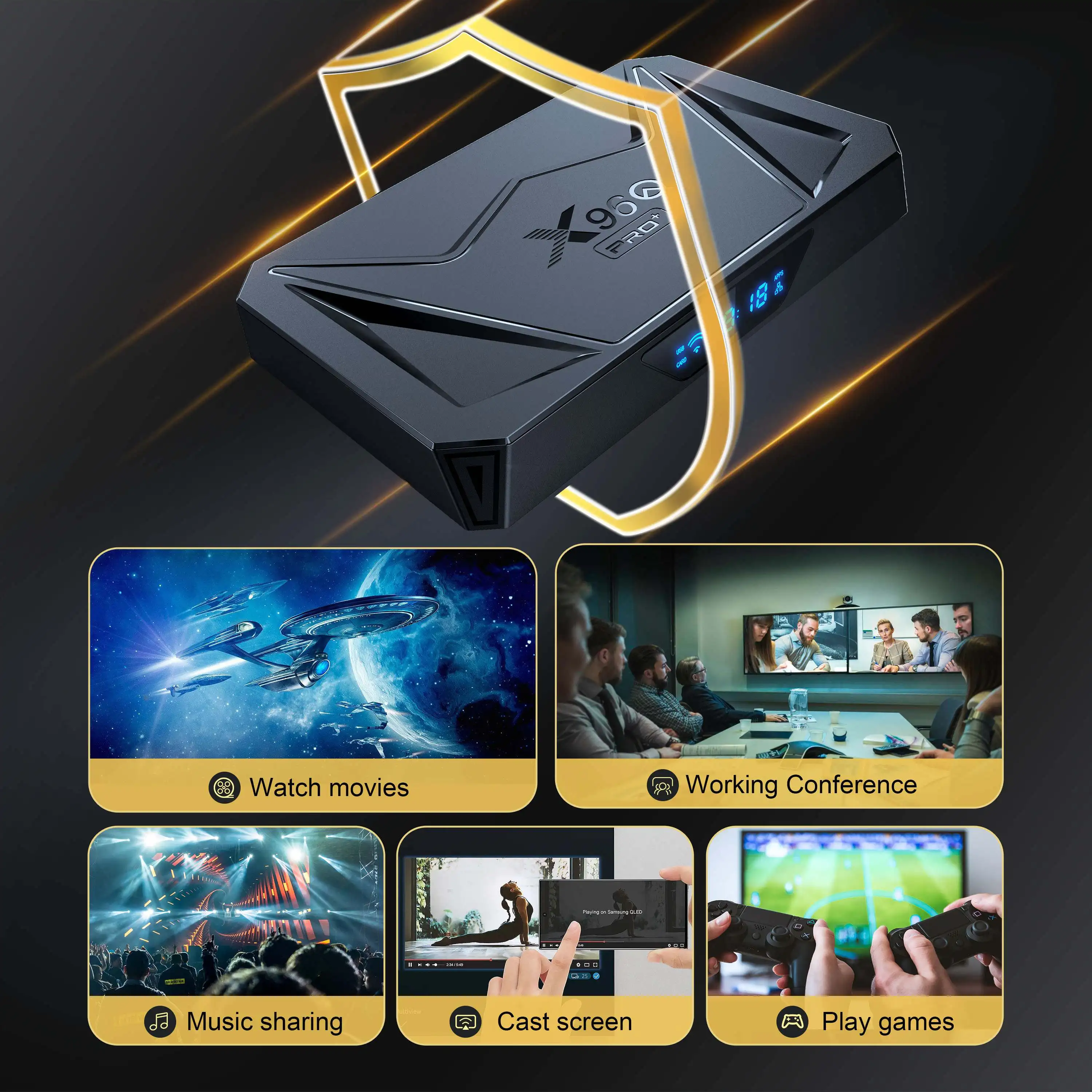 World First Release Android 14 X96Q Pro+ Wifi 6 Smart Tv Box Allwinner H728 2Gb/4Gb/32Gb/64Gb 8K Set Top Tv Box
