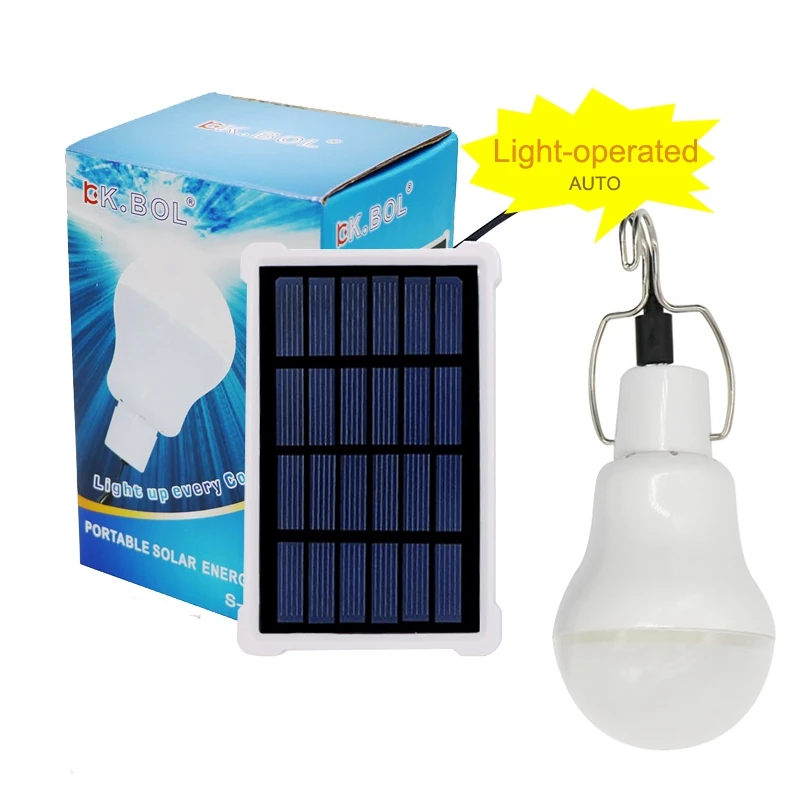 Promotion Solar Powered Led Light Bulb Portable Led Solar Lamp Spotlight for Outdoor Hiking Camping Tent Fishing Lighting