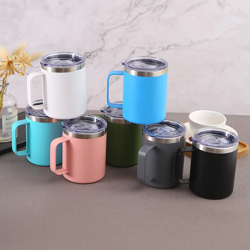 2024 New Custom 12oz 14oz Double Wall Vacuum Stainless Steel Travel Tumbler  Cup Camping Tumbler Insulated Coffee Mug With Handle| Alibaba.com