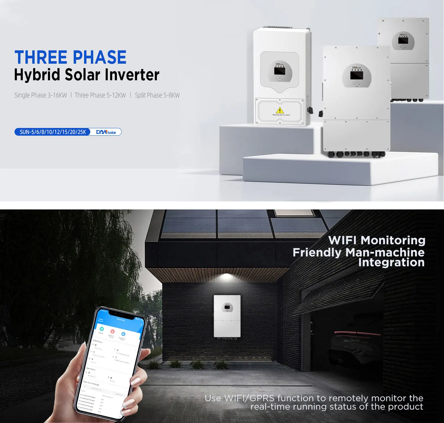 Deye Inverter Three Phase 5KW 8KW 10KW 12KW Solar Hybrid