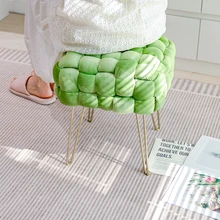 New Design Footstool Ottoman Stool With Gold Legs Footrest