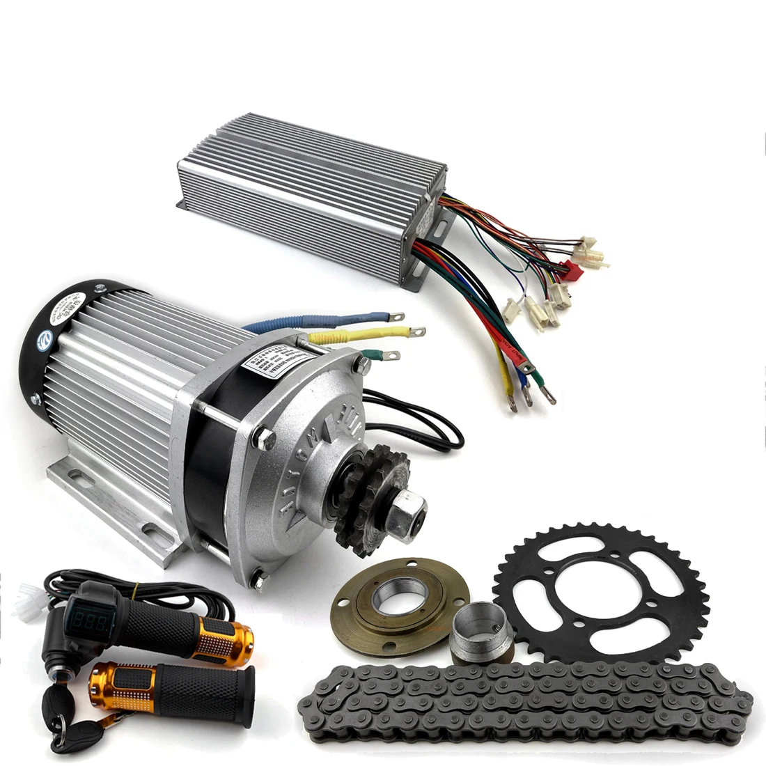 60V 1800W Electric Pedicab Planetary Gear Motor Kit Brushless Controller  Chain Drive System for Heavy Tricycle Carry Cargo Trike