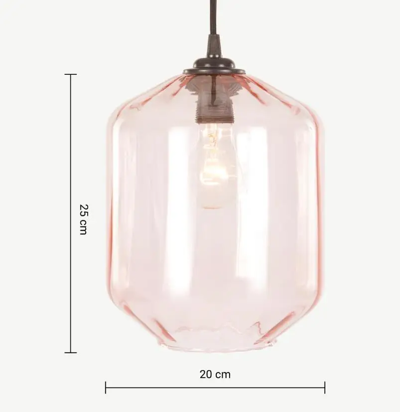 pink glass ceiling shade