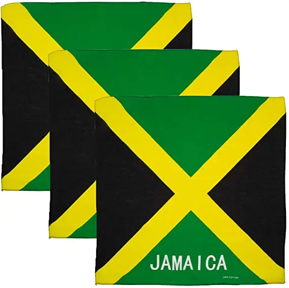 Fashion 100 Cotton Caribbean Countries Flag Bandanas 21*21inch Jamaica