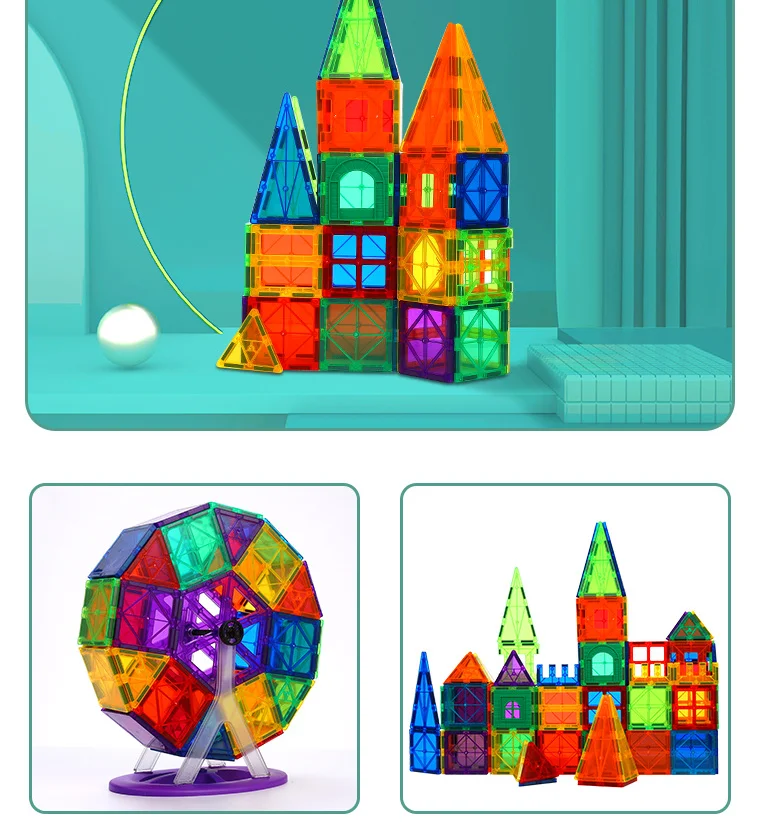 New Design Magnet Toys Strongest Tiles For Children 120 Pcs 3d Magnetic ...