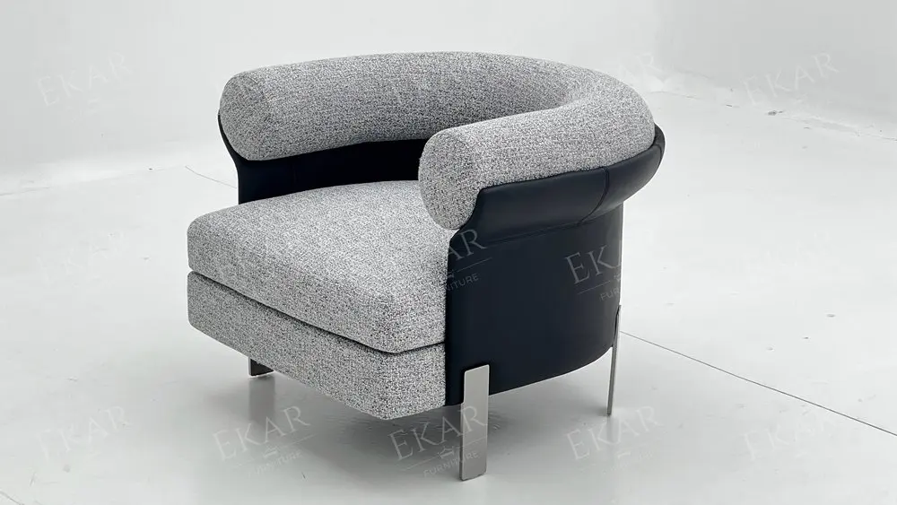 product velvet cushioned lounge chair with 10mm solid steel frame-70