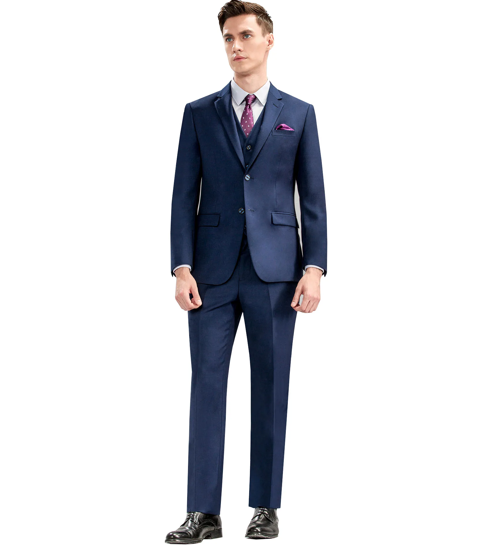 Traje de hombre 2025, traje de boda de negocios, corte ajustado, sólido, caballero, abrigo de 3 piezas, traje formal personalizado para hombre